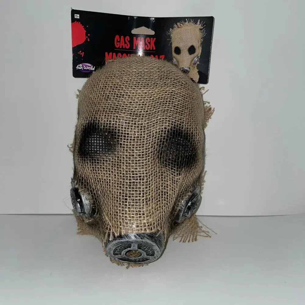 BURLAP STEAMPUNK BIOHAZARD PURGE GAS MASK FACE MASK HALLOWEEN COSTUME NEW